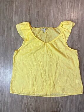 Old Navy Yellow Ruffle-Sleeve V-Neck Tank